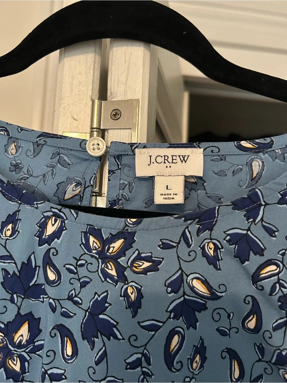 J. Crew Light Blue Floral Long-Sleeve Blouse